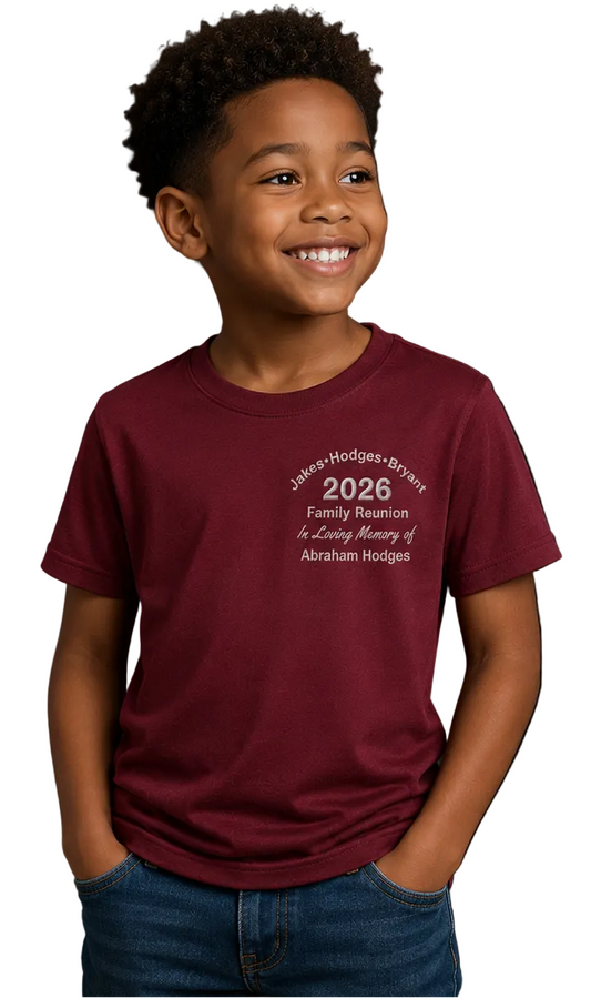 Jakes Hodges Bryant Family Reunion Youth T-Shirts