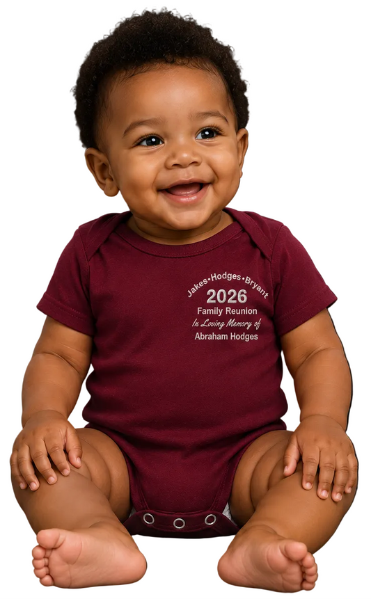 Jakes Hodges Bryant Family Reunion Infant Onesies